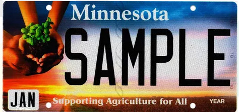 Here are examples of standard and specialized license plates in Minnesota: