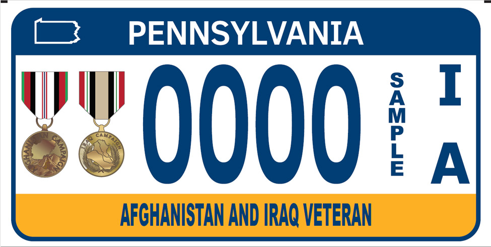 Specialty and military license plates