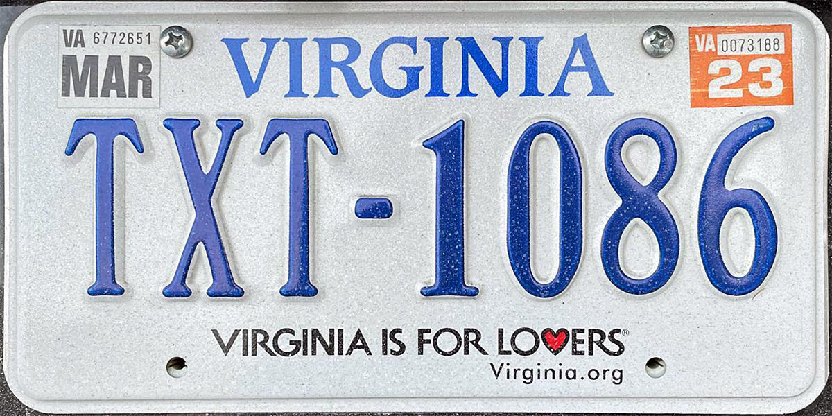Specialized license plates issued to motor vehicles in Virginia: